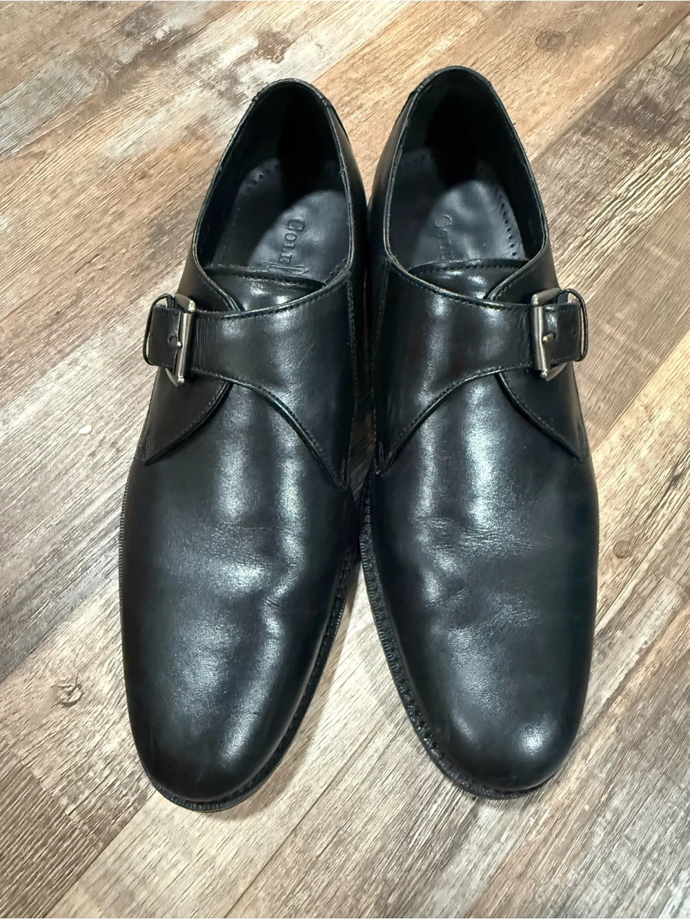 Cole Haan Men's Black Leather Single Monk Strap Dress Shoes Size 8.5